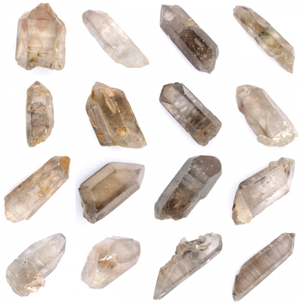 Cristal de quartzo fumê biterminado