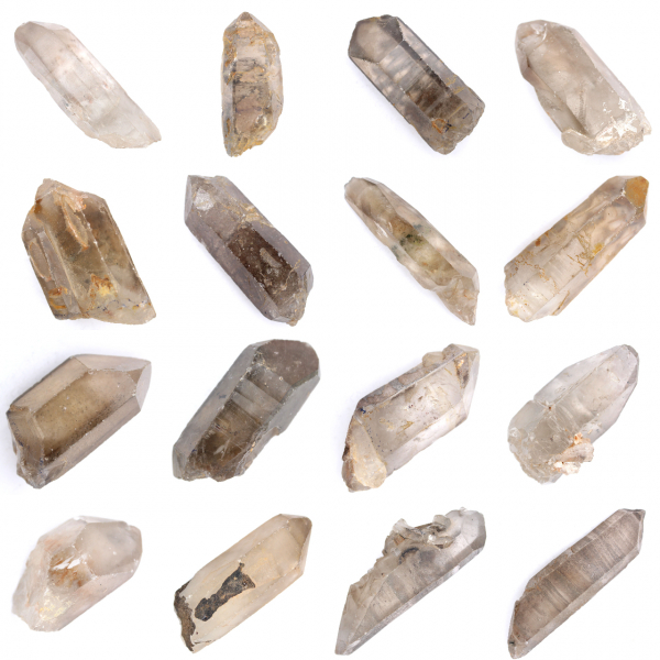 Cristal de quartzo fumê biterminado