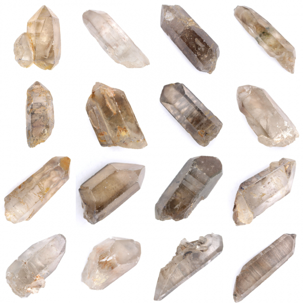 Cristal de quartzo fumê biterminado
