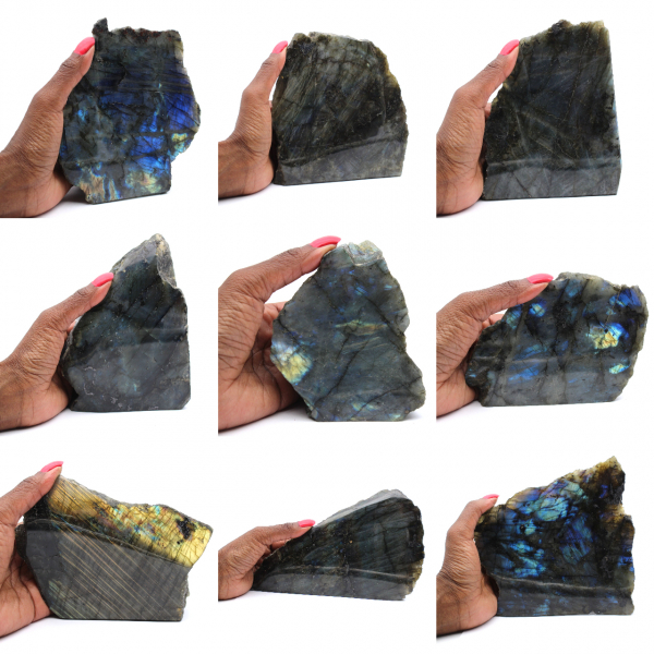 Labradorite polida de um lado colecionável