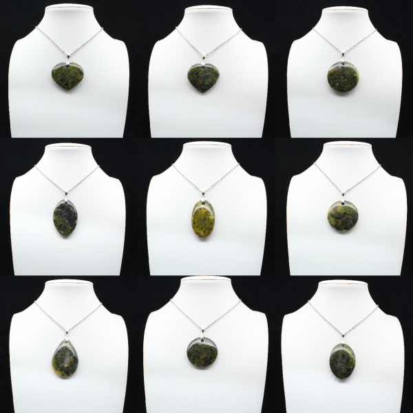 Ronde groene opaal hanger