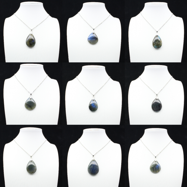 Pingente de gota de labradorite