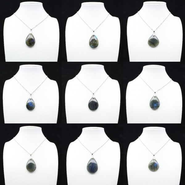 Pingente de gota de labradorite