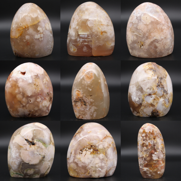 Decoração de ágata com flores naturais