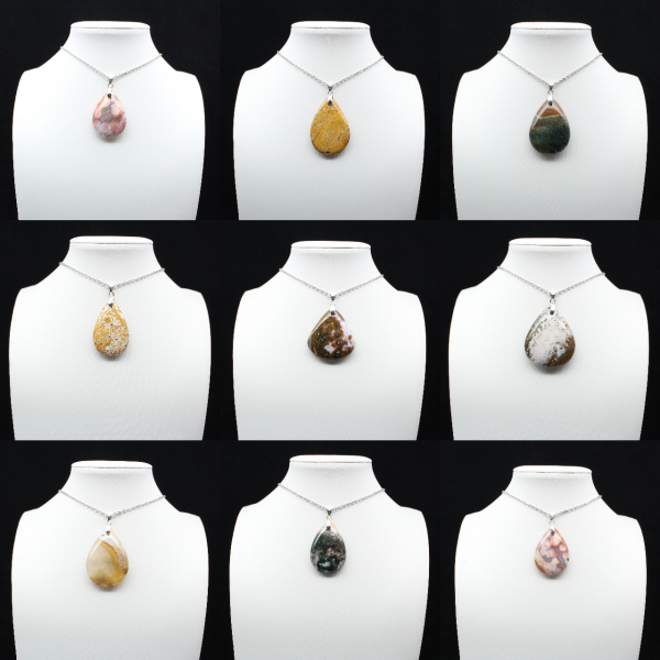 Pingente de gota de jaspe imperial