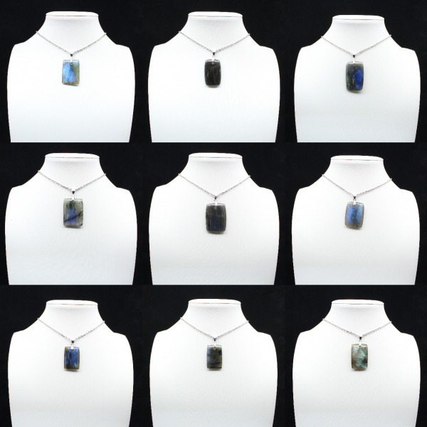 Pendente retangular labradorita