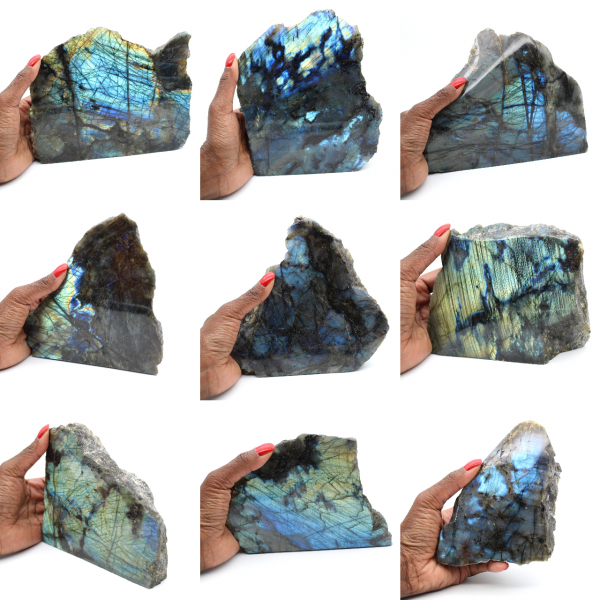 Labradorite polida unilateralmente, item de colecionador