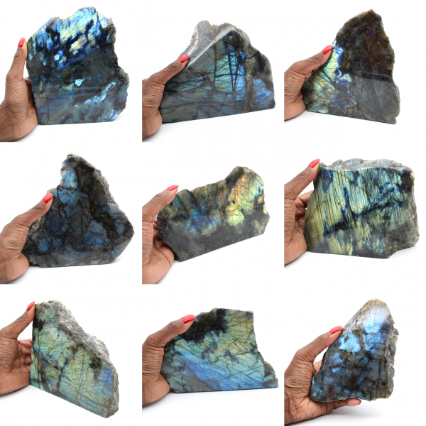 Labradorite polida unilateralmente, item de colecionador