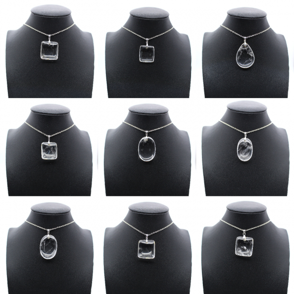 Pingente de quartzo polido