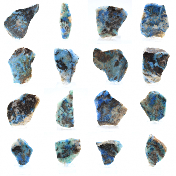 Fatia de azurita malaquita para coleção mineral