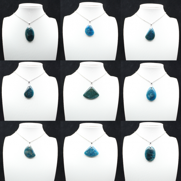 Pingente de apatita azul de Madagascar - Pedra natural