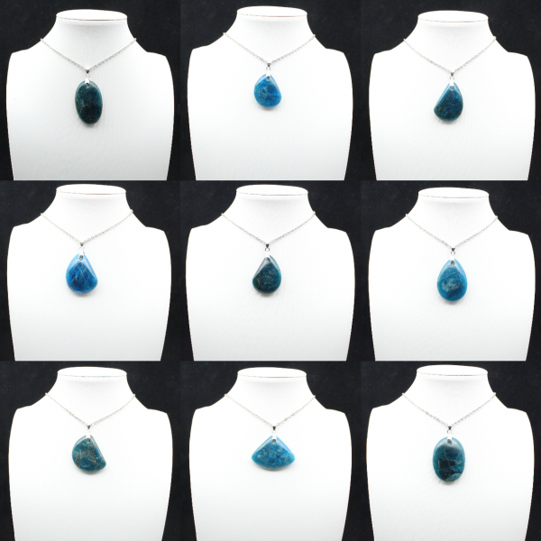 Pingente de apatita azul de Madagascar - Pedra natural