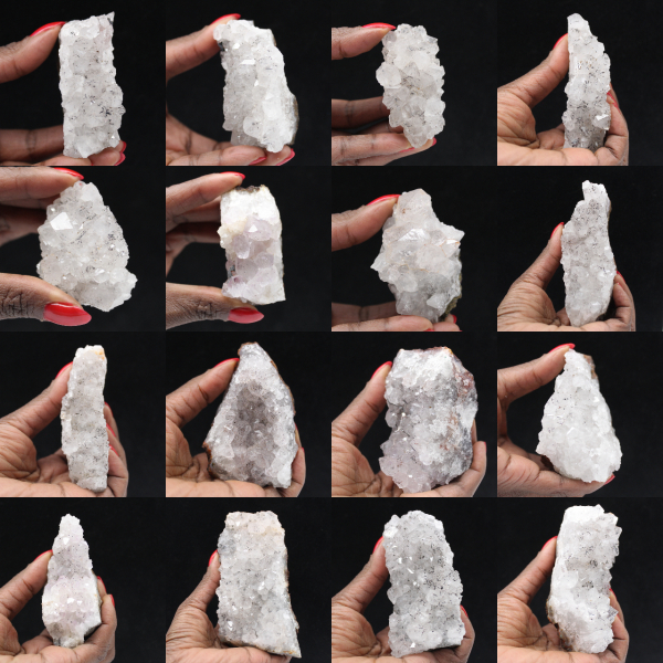 Quartzo bruto de Marrocos, cristais com inclusões de goethita.