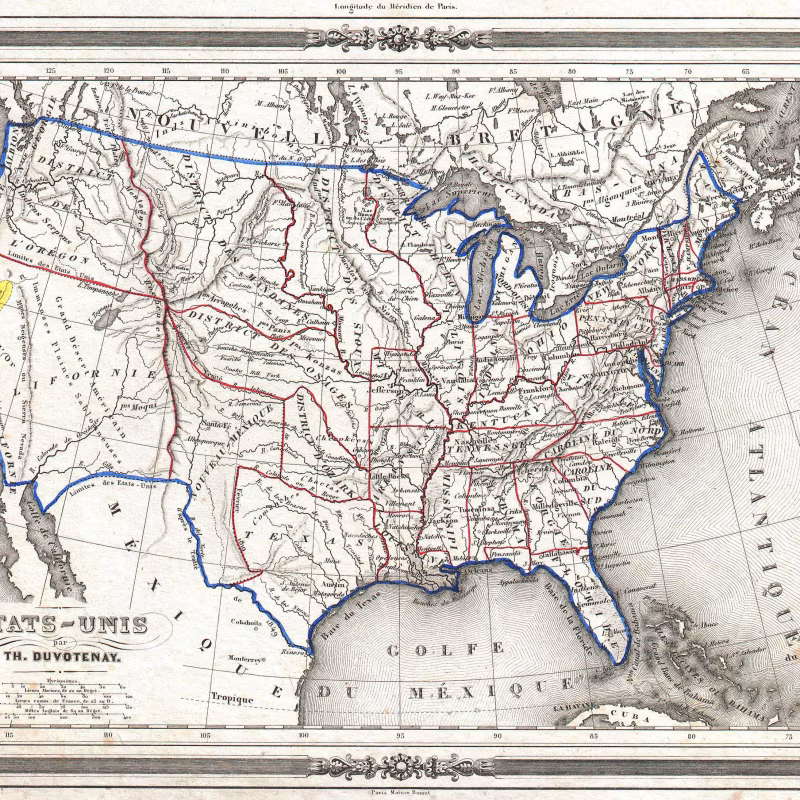 A história da corrida do ouro nos Estados Unidos 1852 Duvotenay Map of the United States Gold Rush   Geographicus   EtatsUnis duvotenay 1852