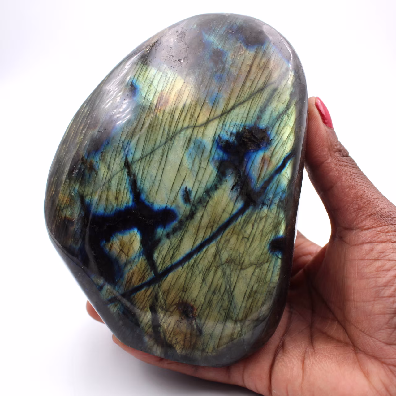 Pedra ornamental de labradorita de forma livre