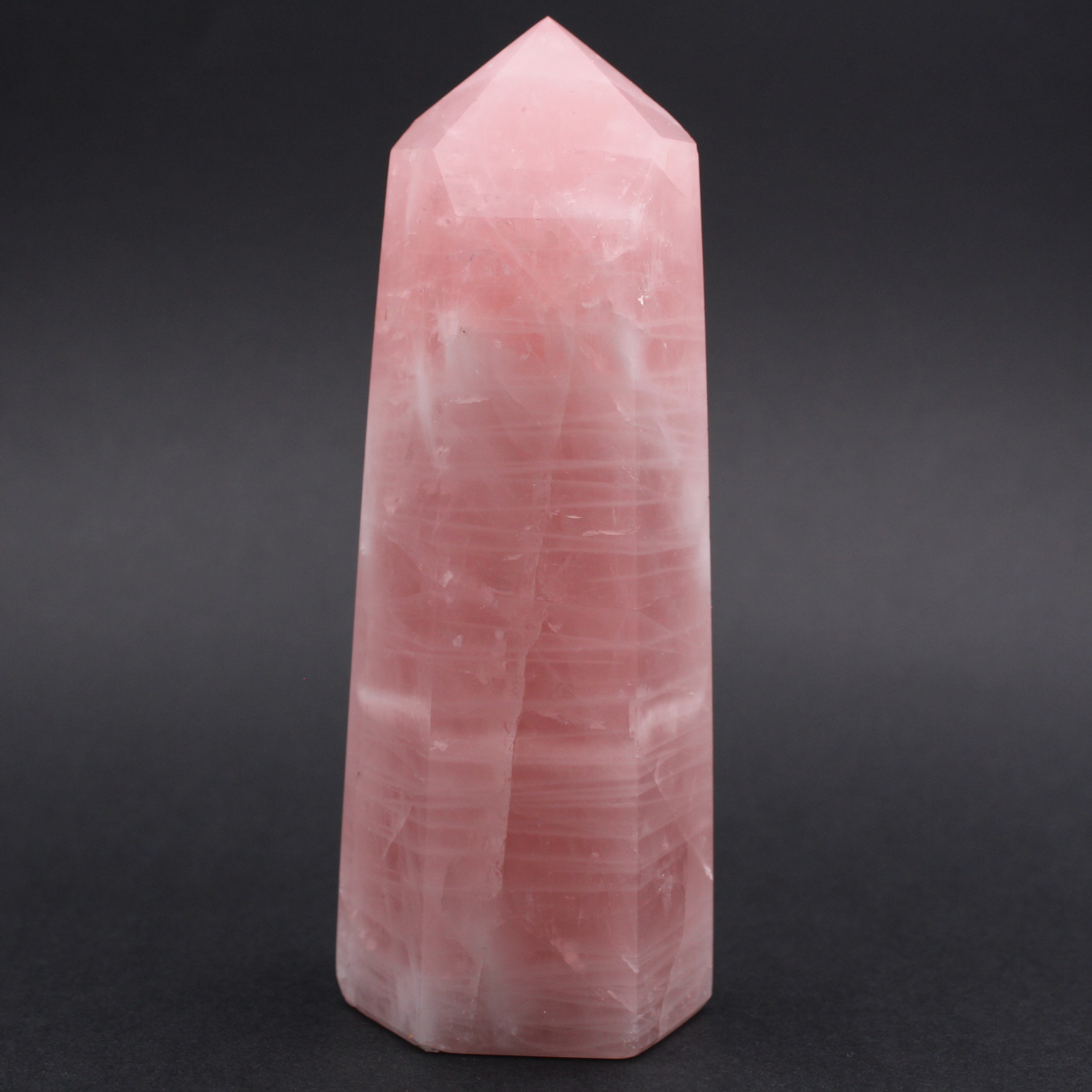 Prisma de quartzo rosa