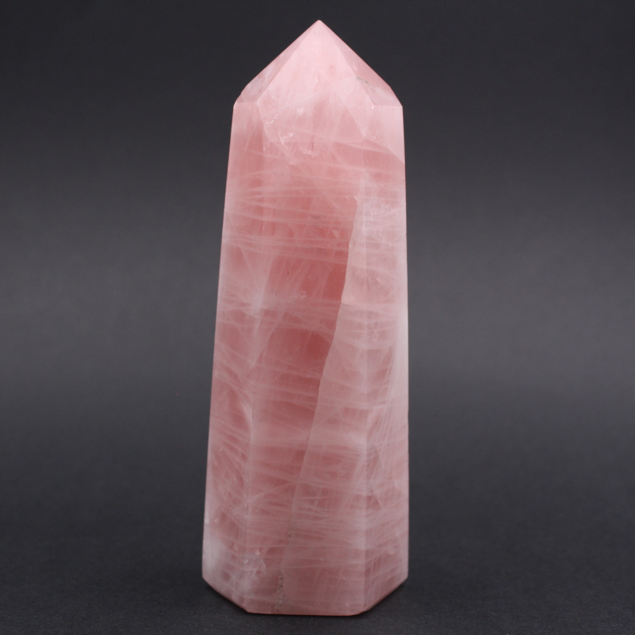 Prisma de quartzo rosa