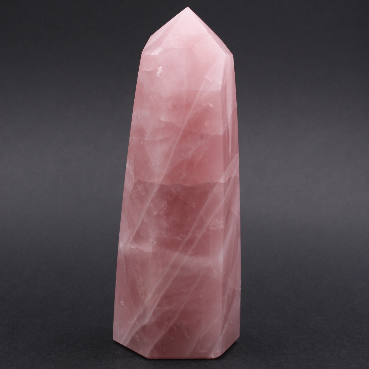 Prisma de quartzo rosa