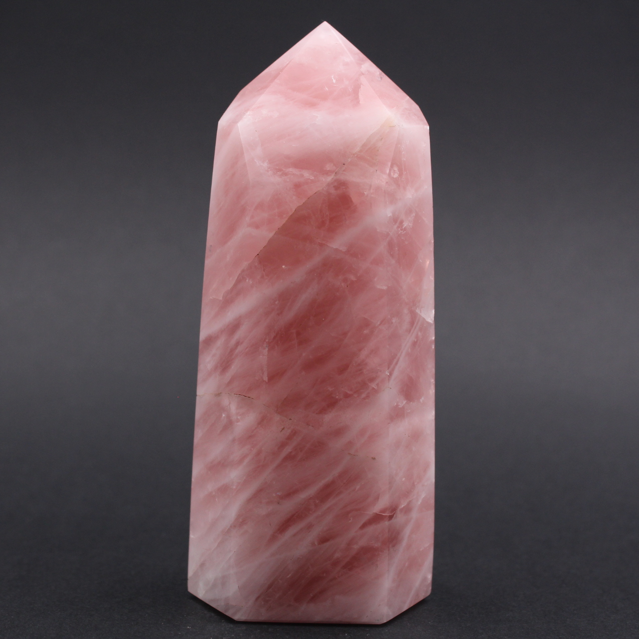 Prisma de quartzo rosa