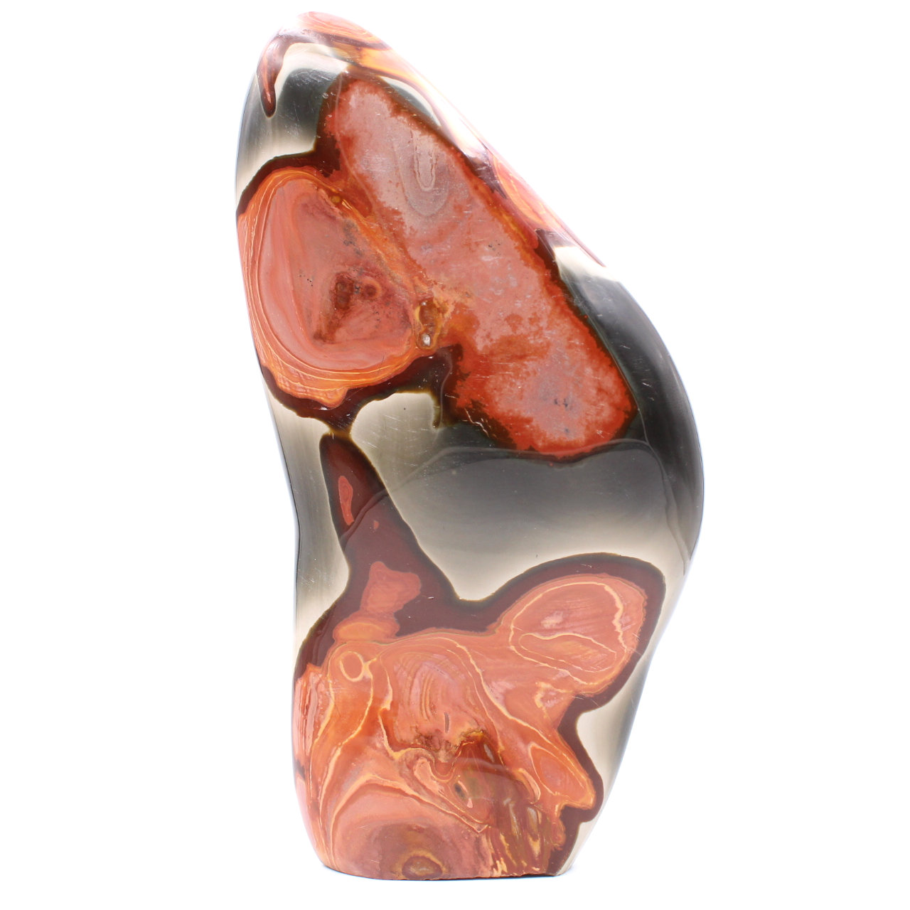Bloco decorativo em jaspe impresso, laranja marrom rosa