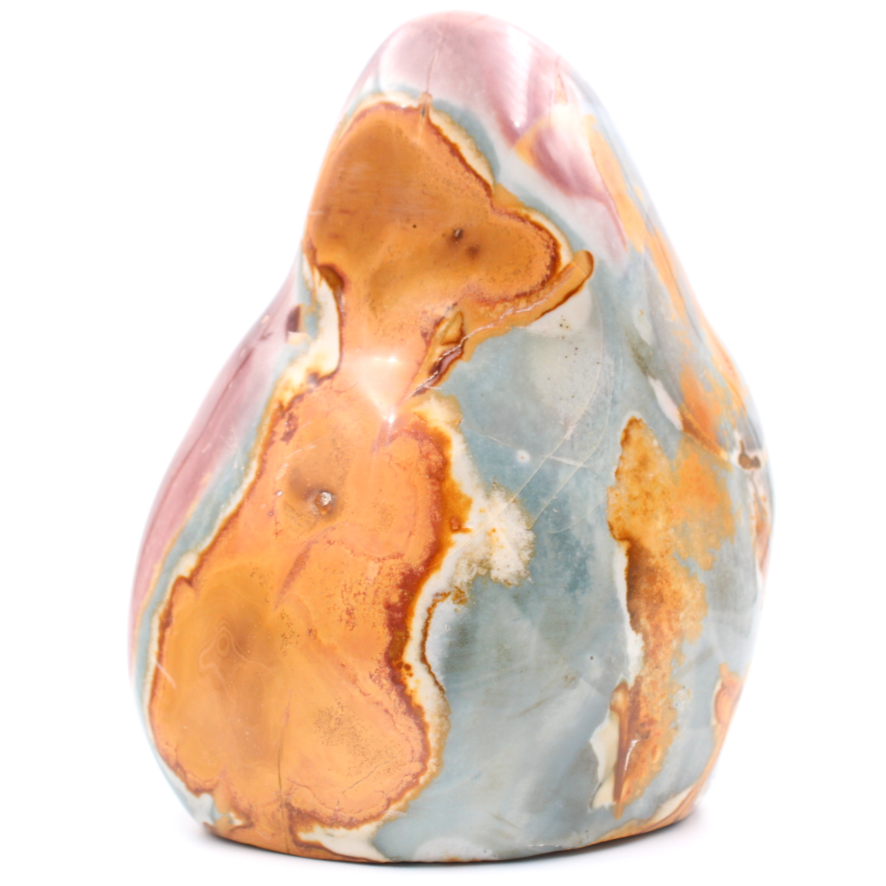 Jaspe estampado, pedra decorativa, 2 quilos, rosa laranja azul