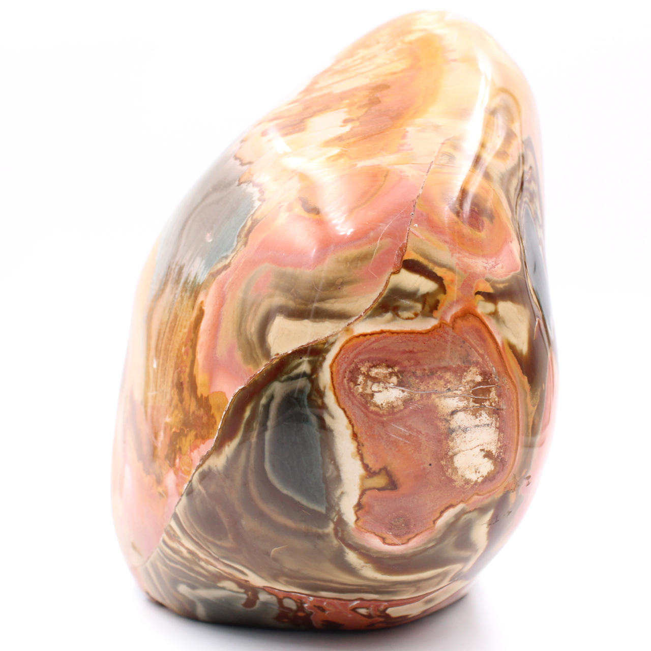 Jaspe impresso, grande pedra ornamental polida pesando 4 quilos