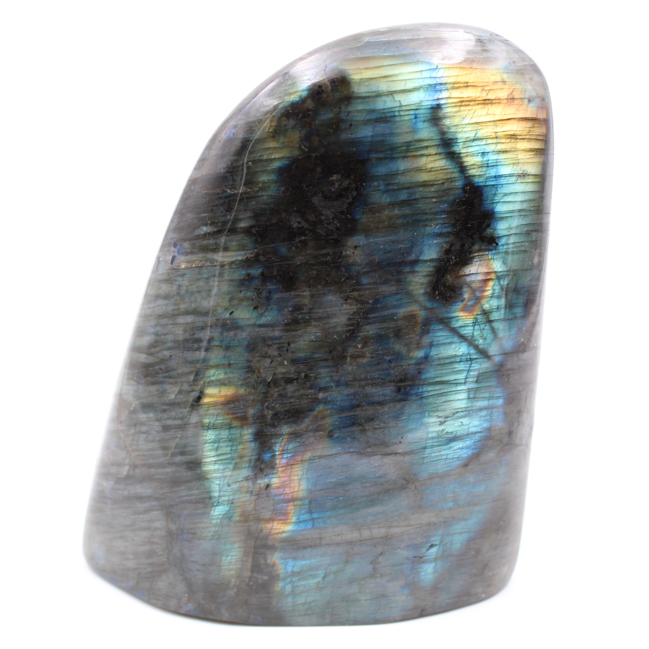 Labradorita de forma livre ornamental amarelo azul
