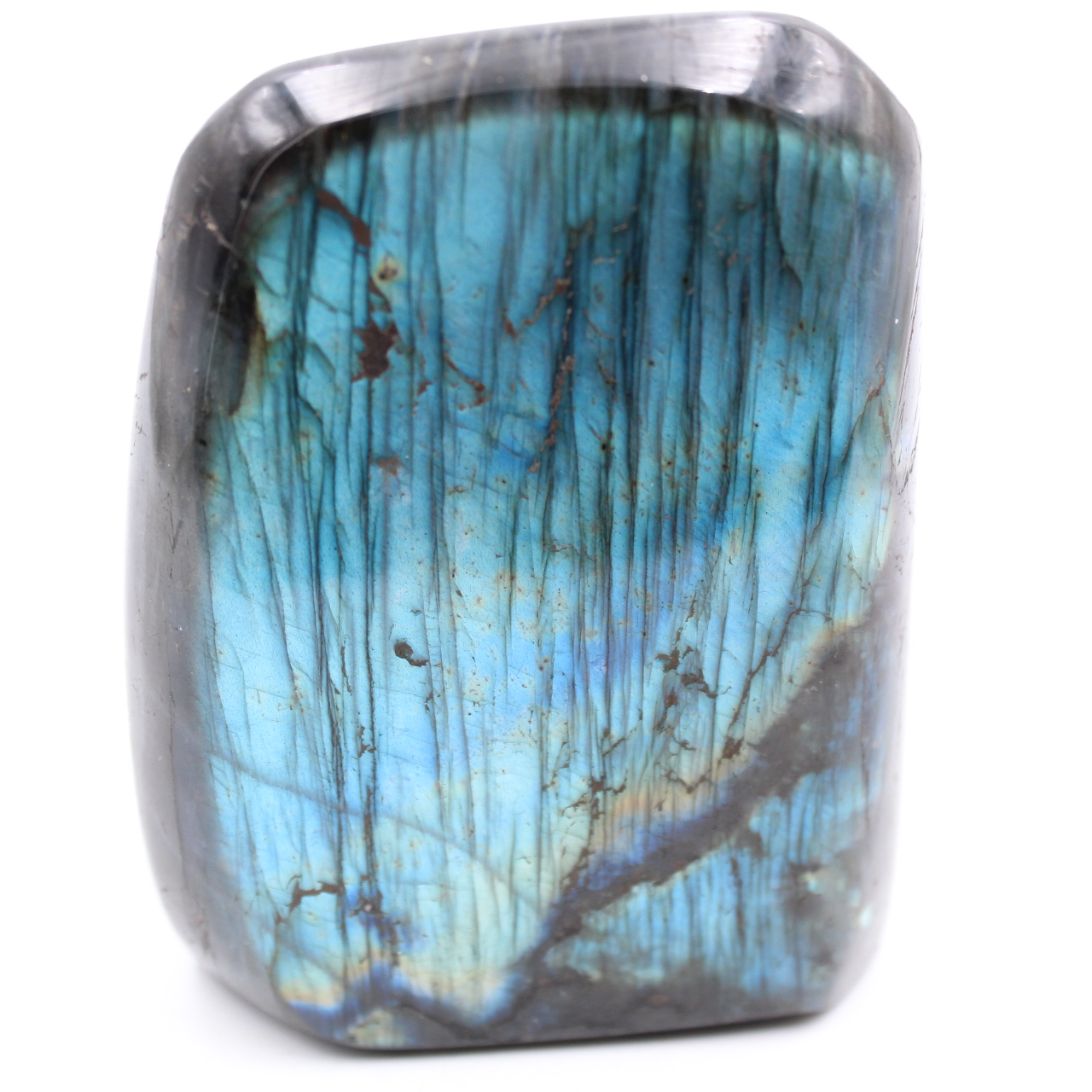 Forma polida decorativa de labradorita azul
