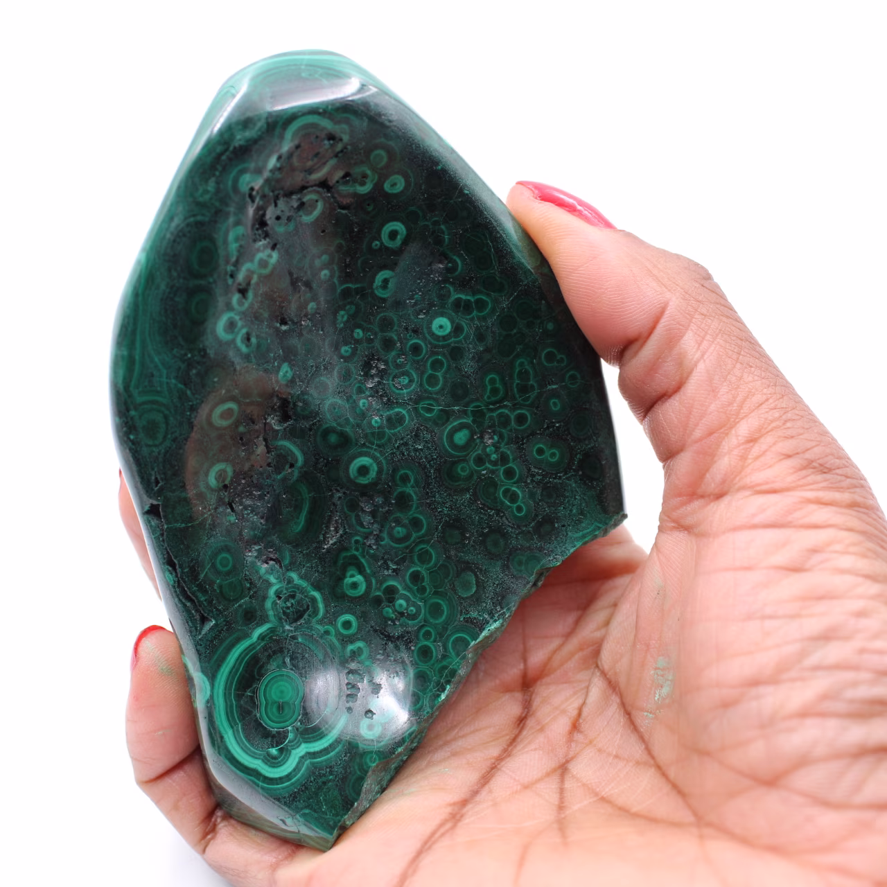 Pedra semi-polida de malaquita