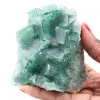 Cristais cúbicos de fluorita verde em fluorita maciça - 0