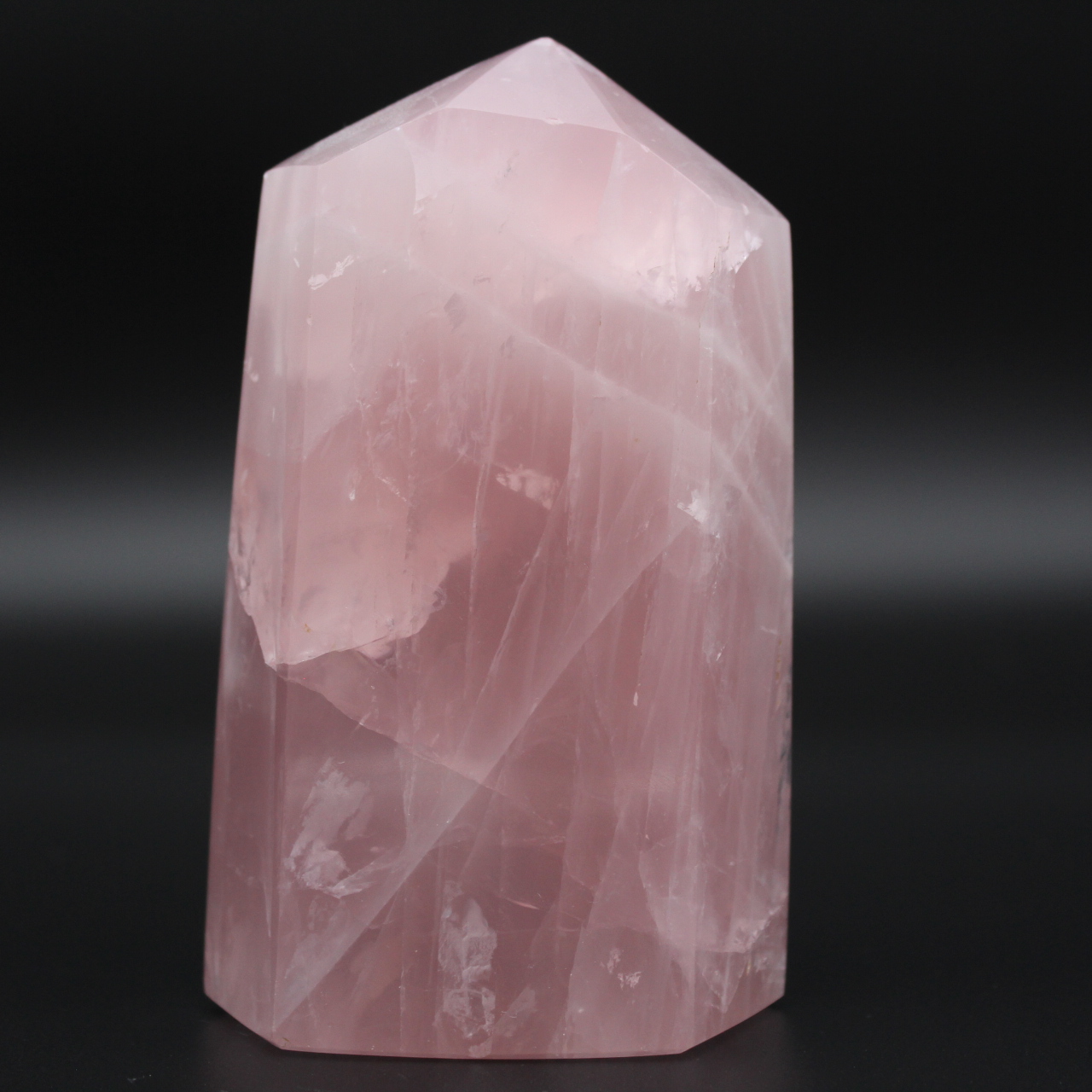 Prisma de quartzo rosa