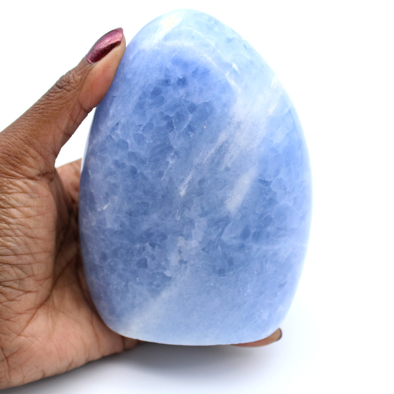 Pedra de calcita azul polida