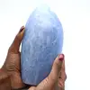 Pedra de calcita azul polida - 0