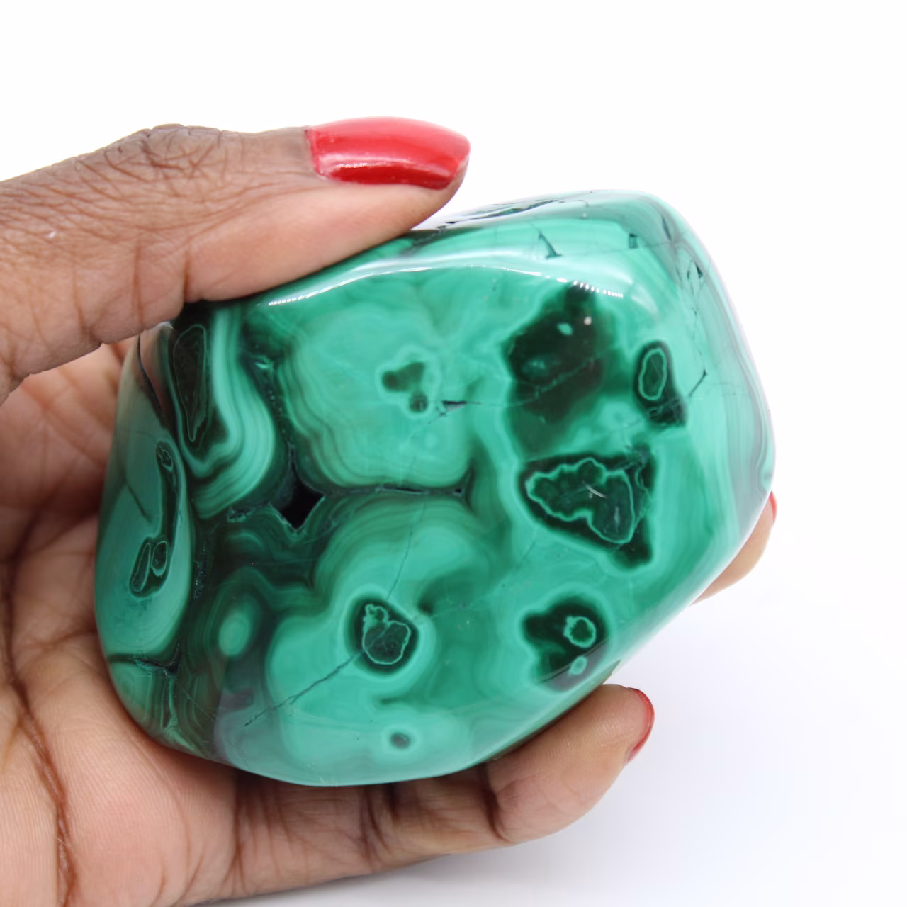 Malaquita natural polida