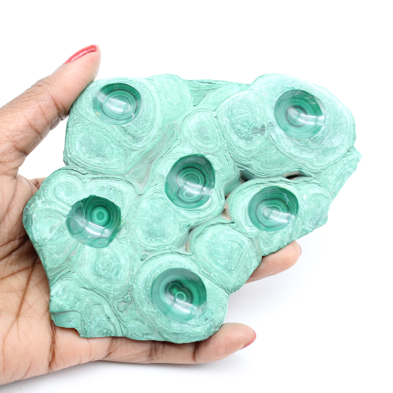 Pedra semi-polida de malaquita