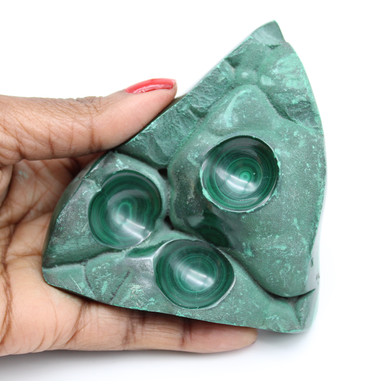 Pedra semi-polida de malaquita
