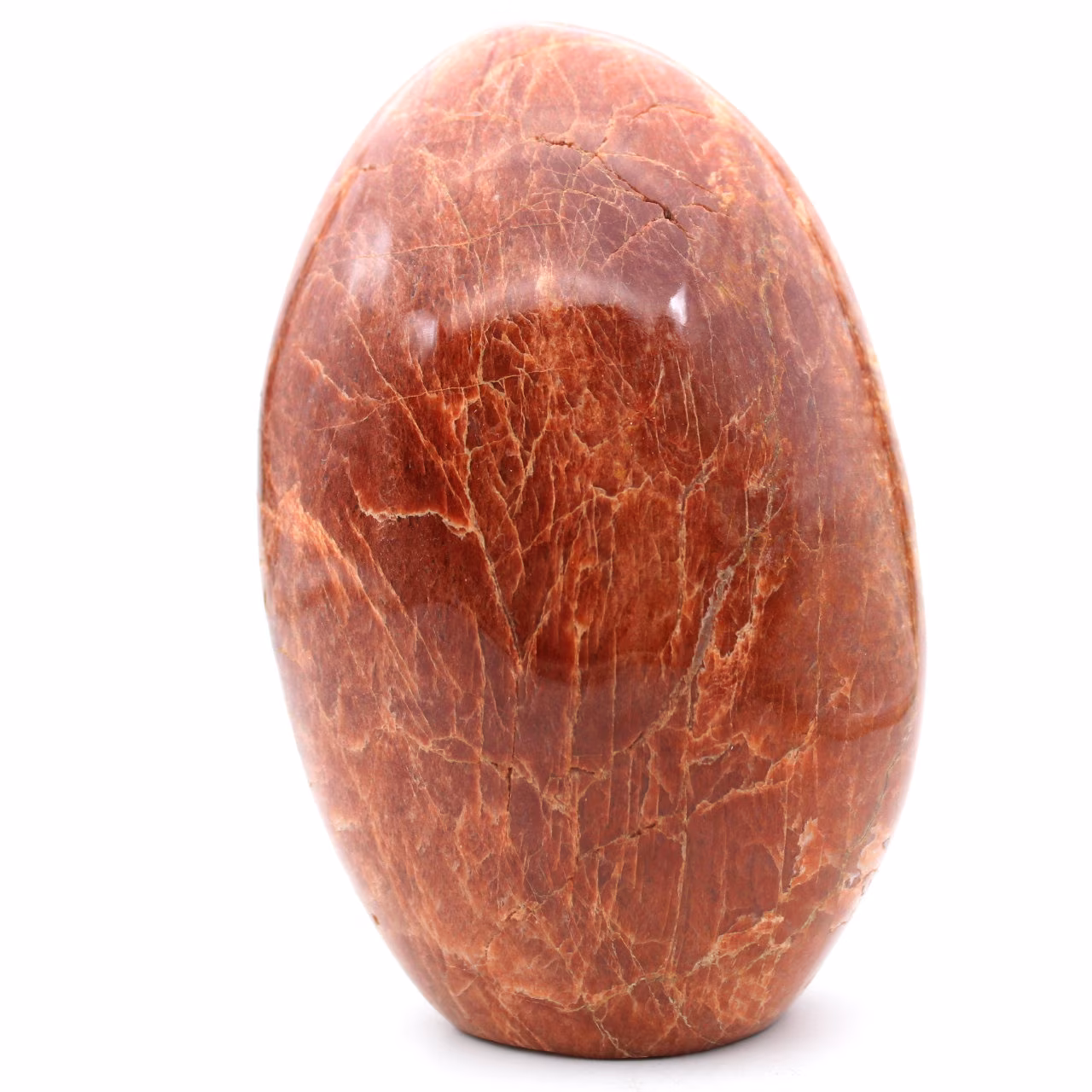 Pedra da lua de microlinhas rosa polida