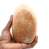 Bloco de pedra lunar rosa de microline natural polido - 1