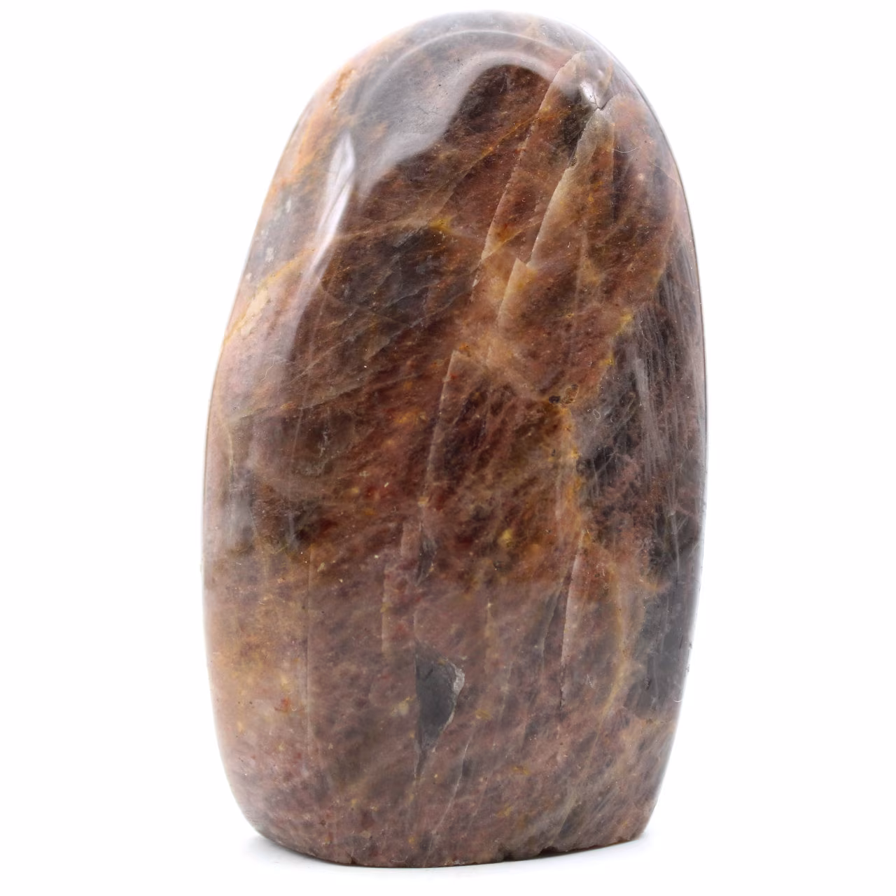 Pedra da lua preta em microline de forma polida