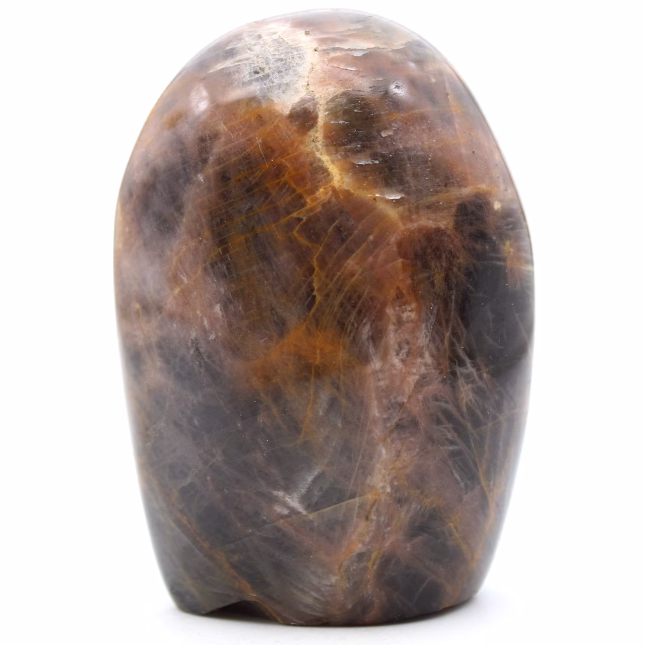 Pedra lunar negra de microlinhas de Madagascar