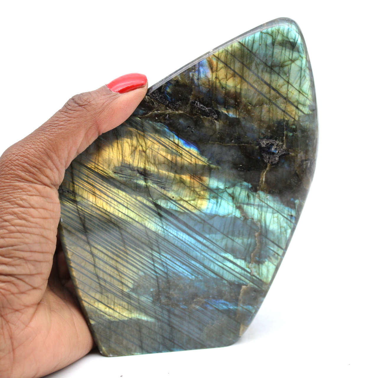 Pedra ornamental de labradorita polida de Madagascar