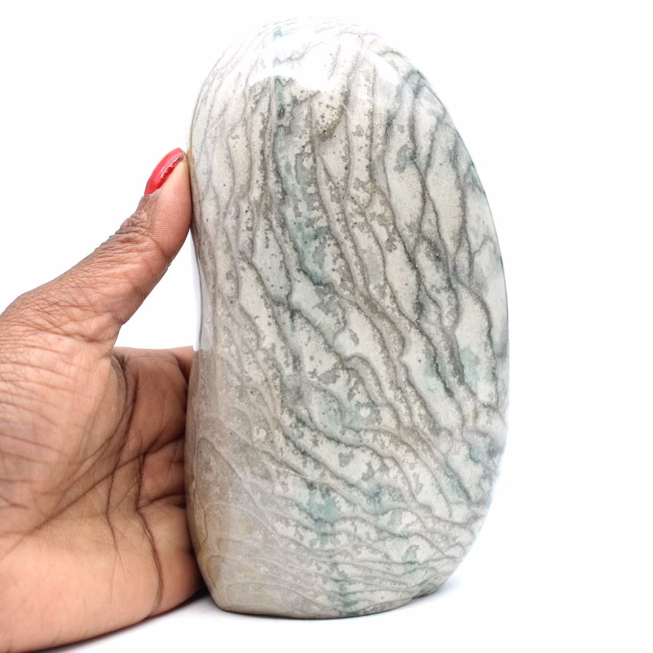 Pedra de decoração de jaspe de fita cinza