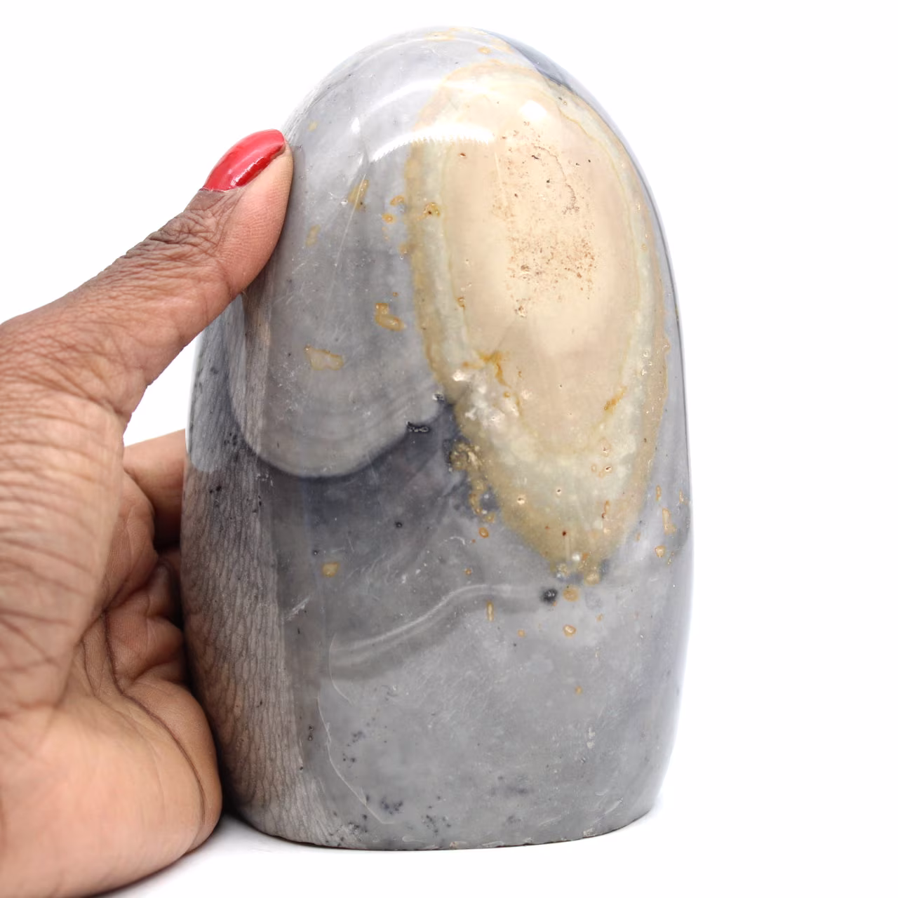 Pedra de jaspe de fita cinza de forma livre