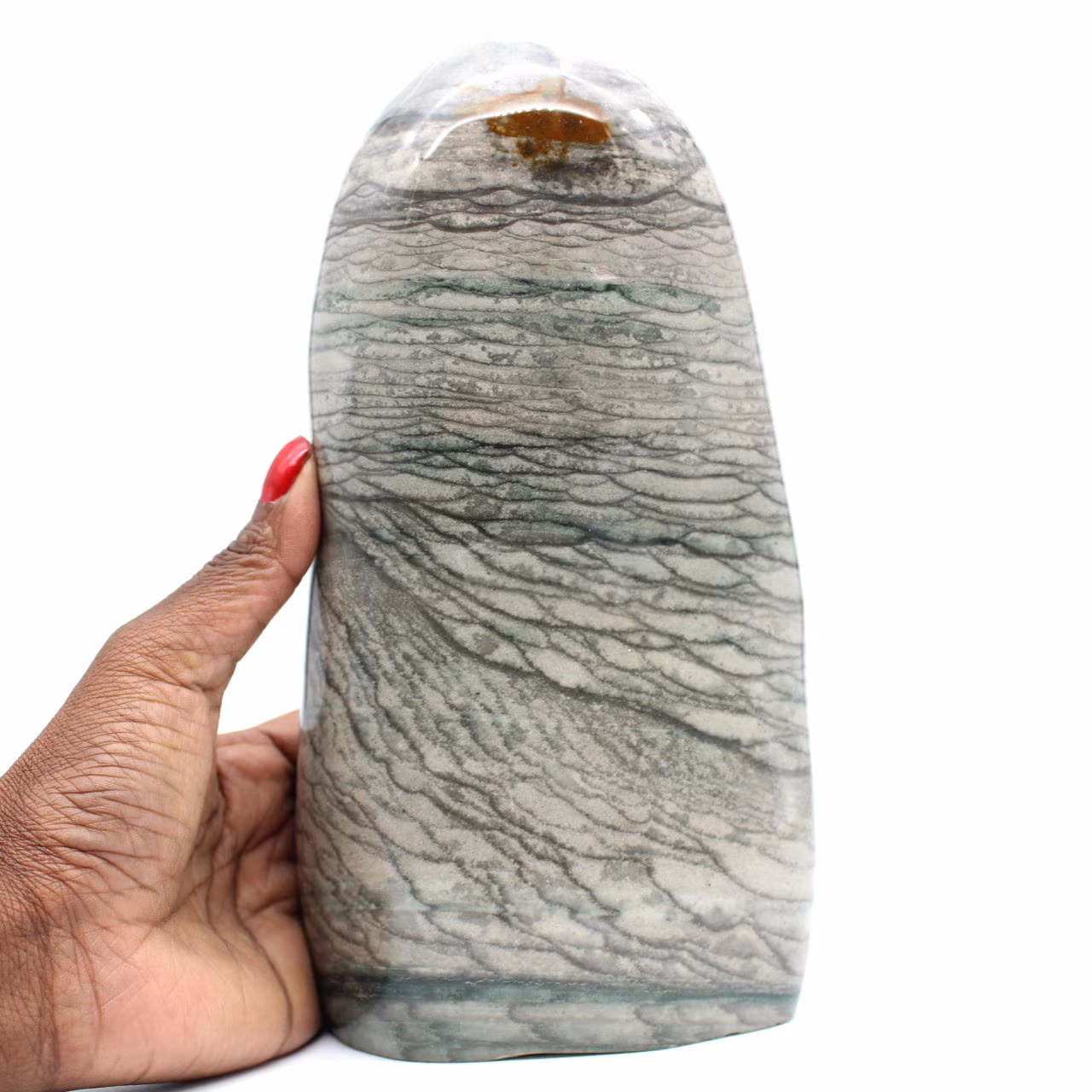 Pedra de Jasper com Fita Cinza Natural