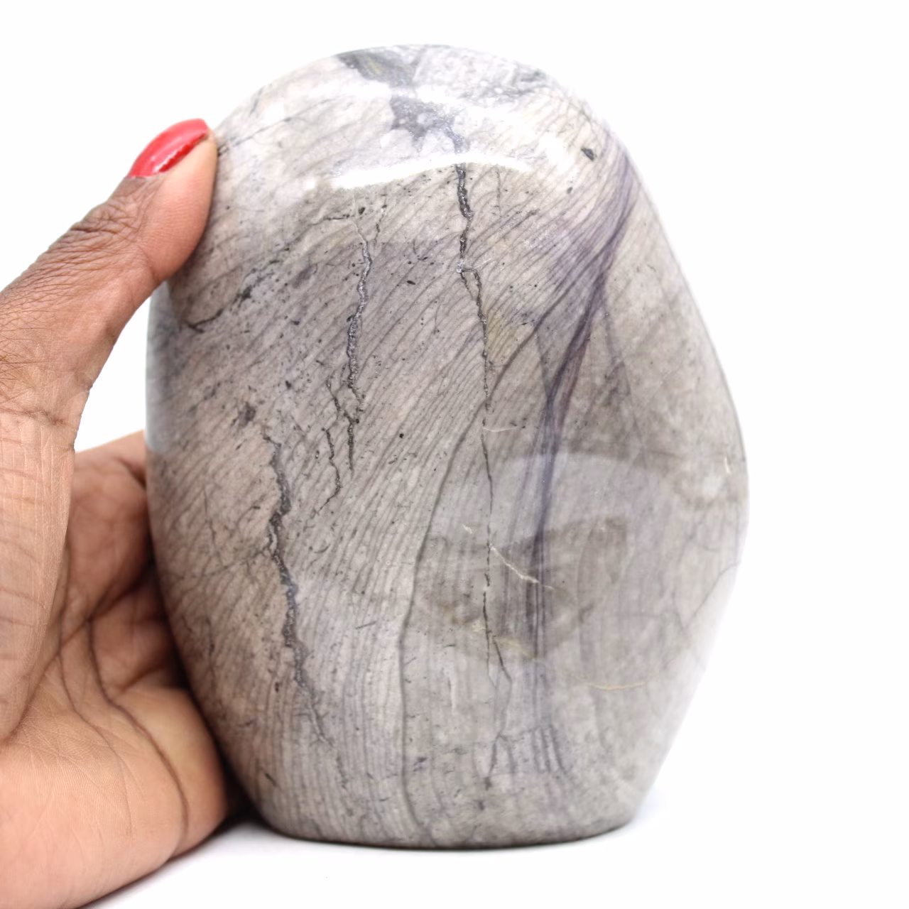 Jasper de fita cinza natural para enfeite