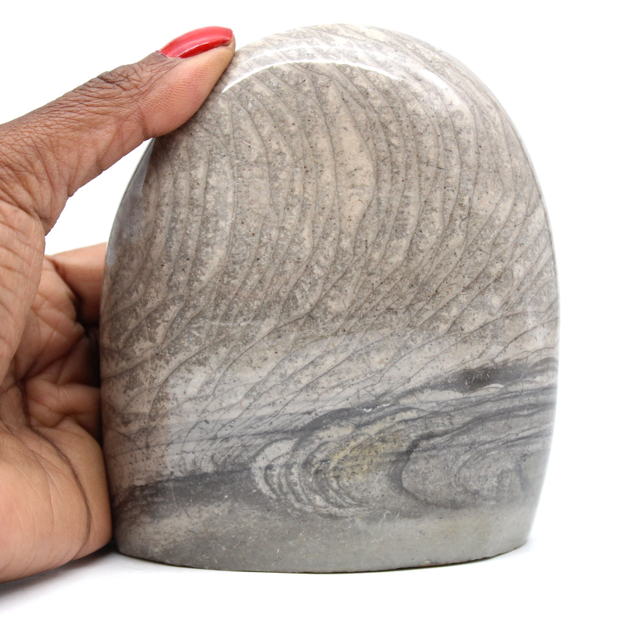 Pedra de jaspe de fita cinza de forma livre