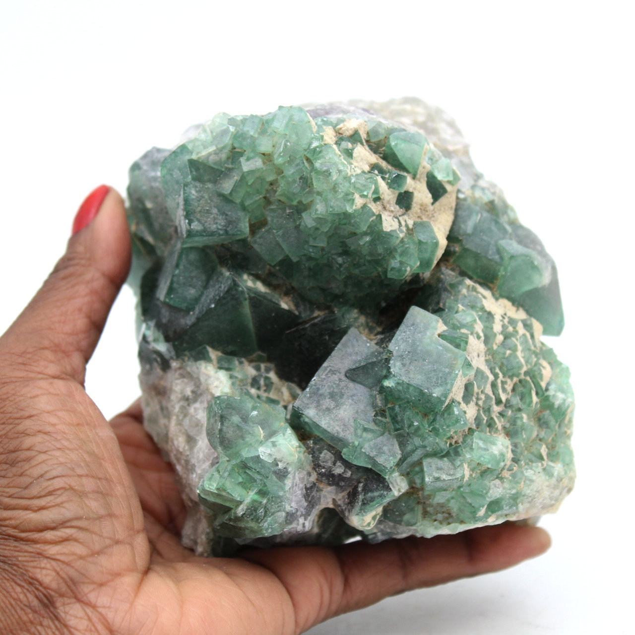 Cristais de fluorita verde na matriz