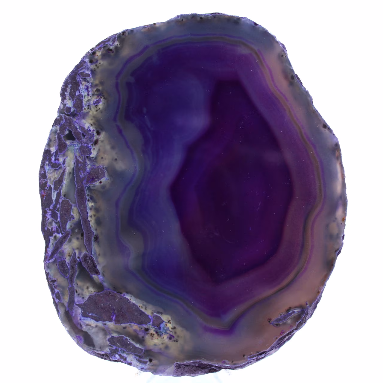Fatia de mineral de ágata roxa