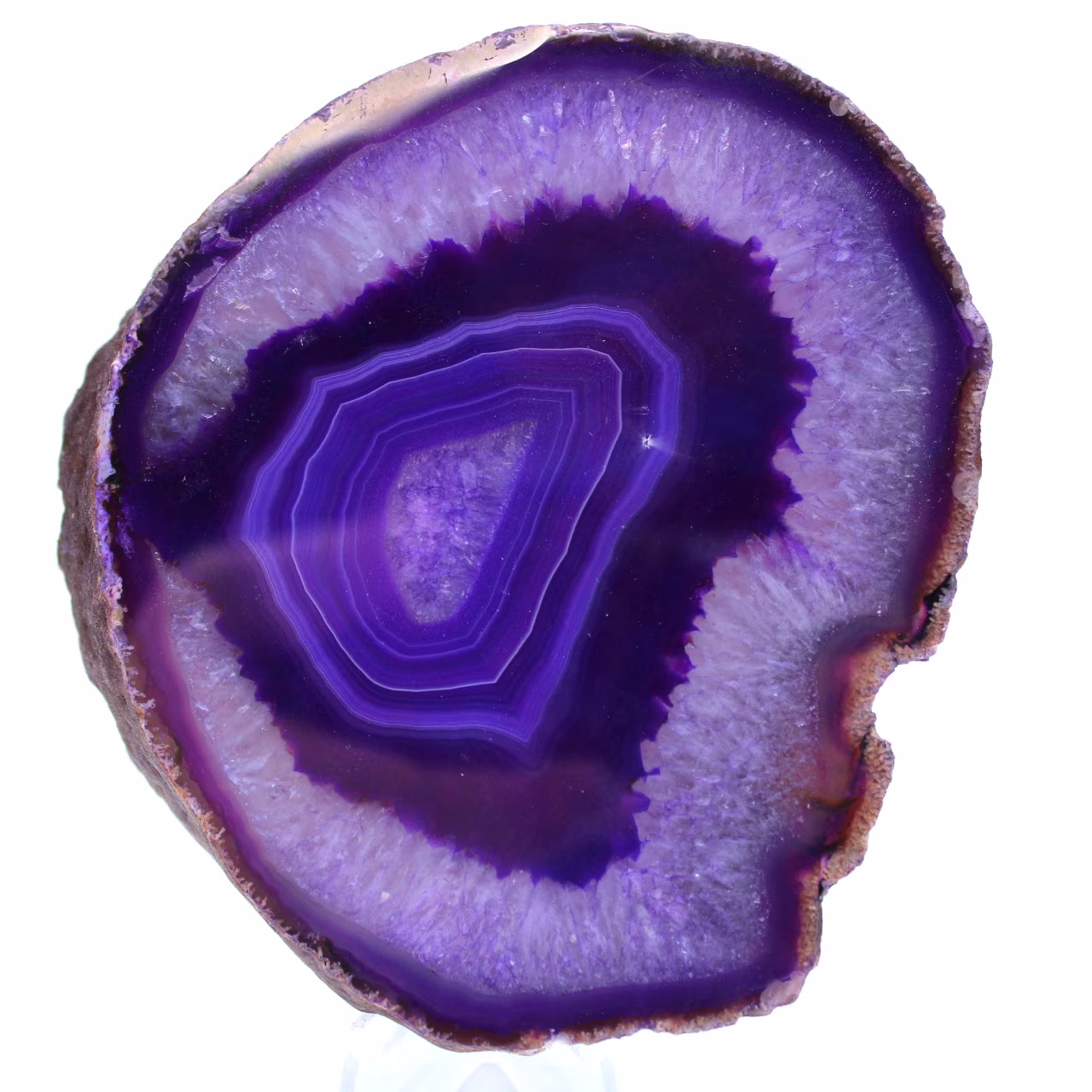 Fatia de ágata roxa ornamental