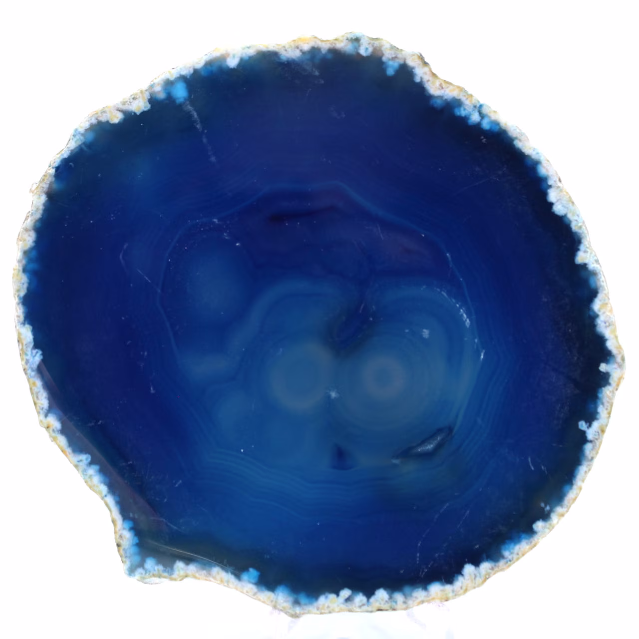 Fatia de ágata azul mineral